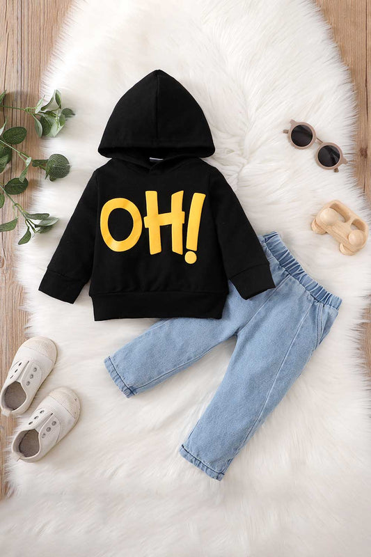 Baby Graphic Hoodie and Jeans Set with Pockets_0