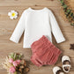 Baby Button Front Waffle Knit Top and Bloomer Set_5