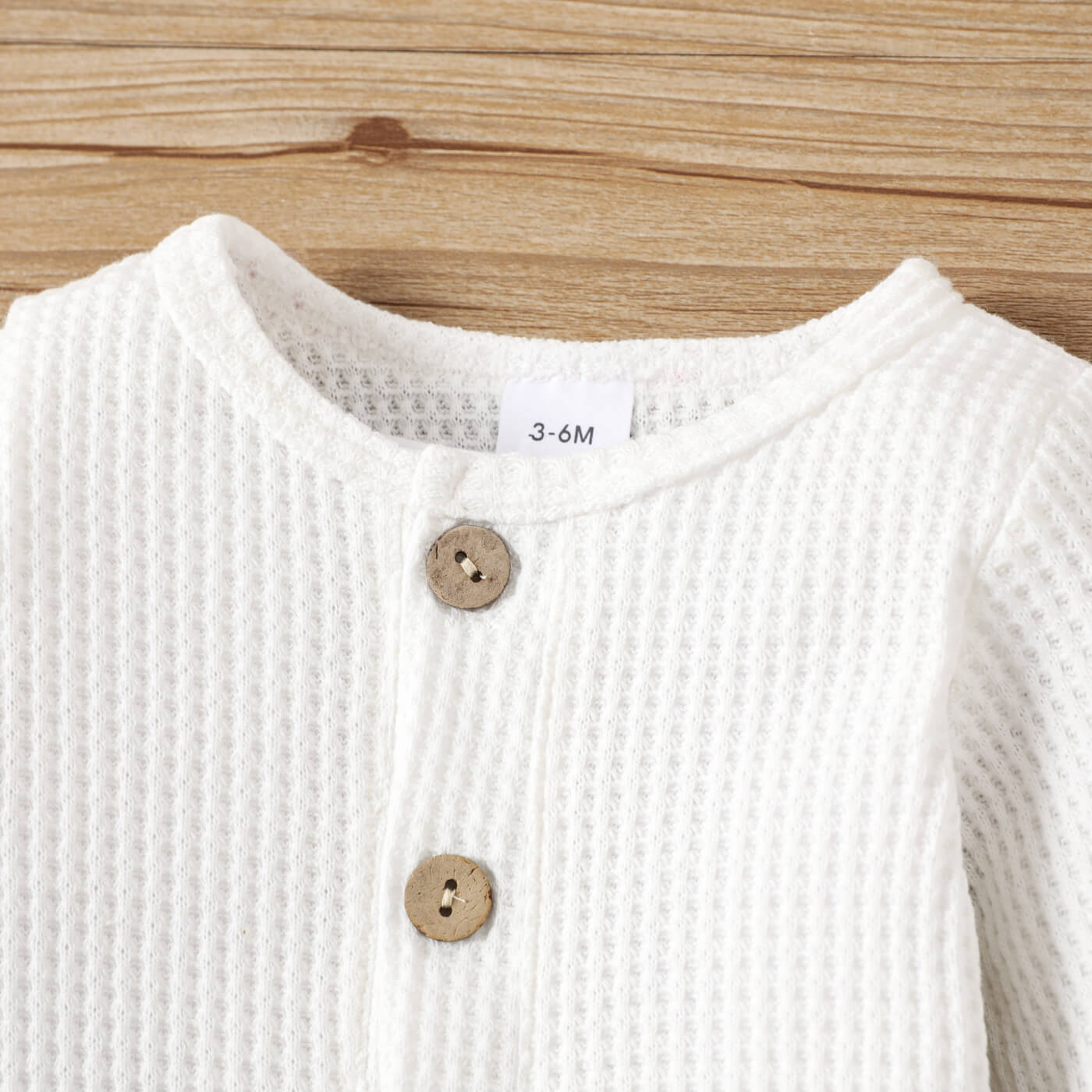 Baby Button Front Waffle Knit Top and Bloomer Set_8