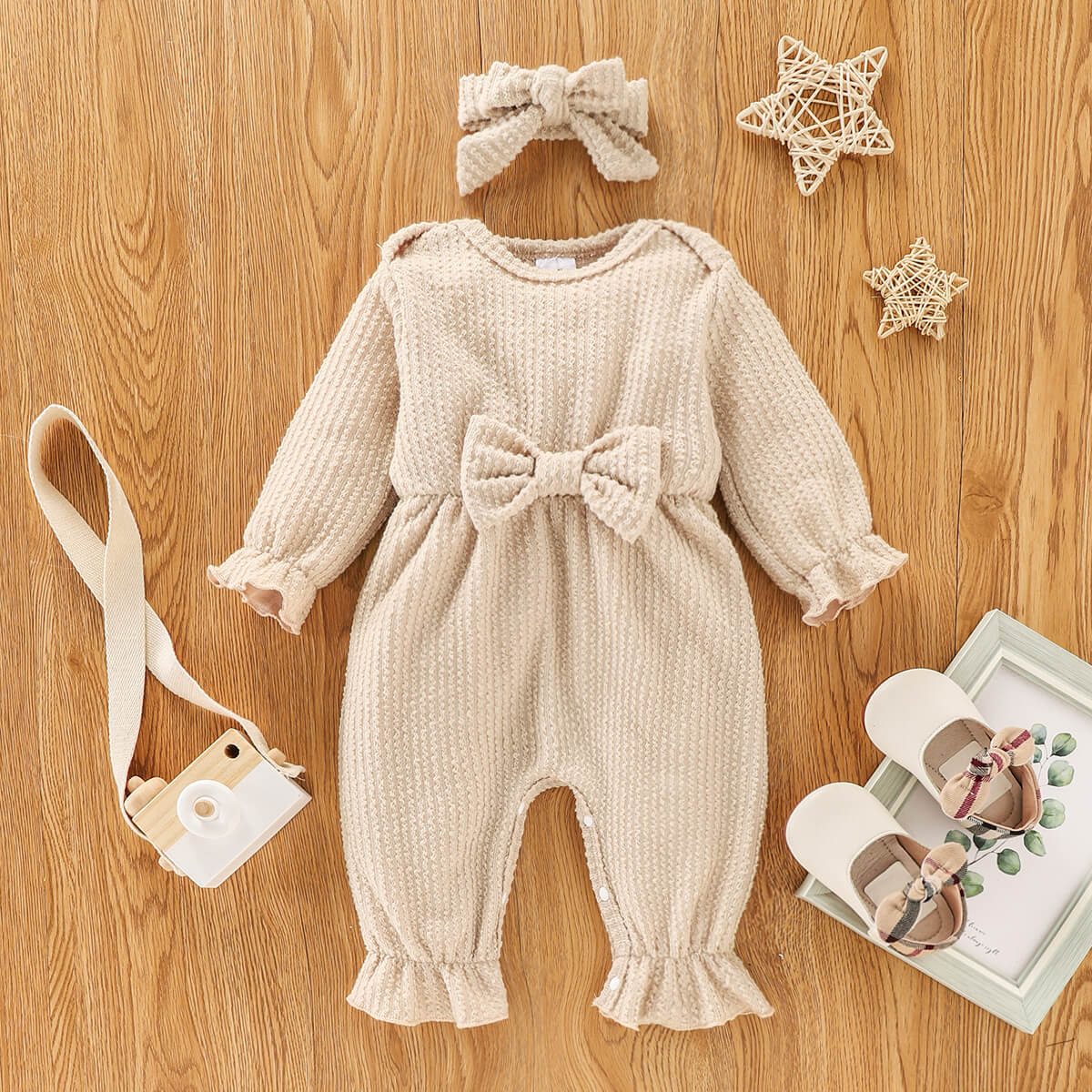 Baby Bow Detail Flounce Sleeve Jumpsuit_0