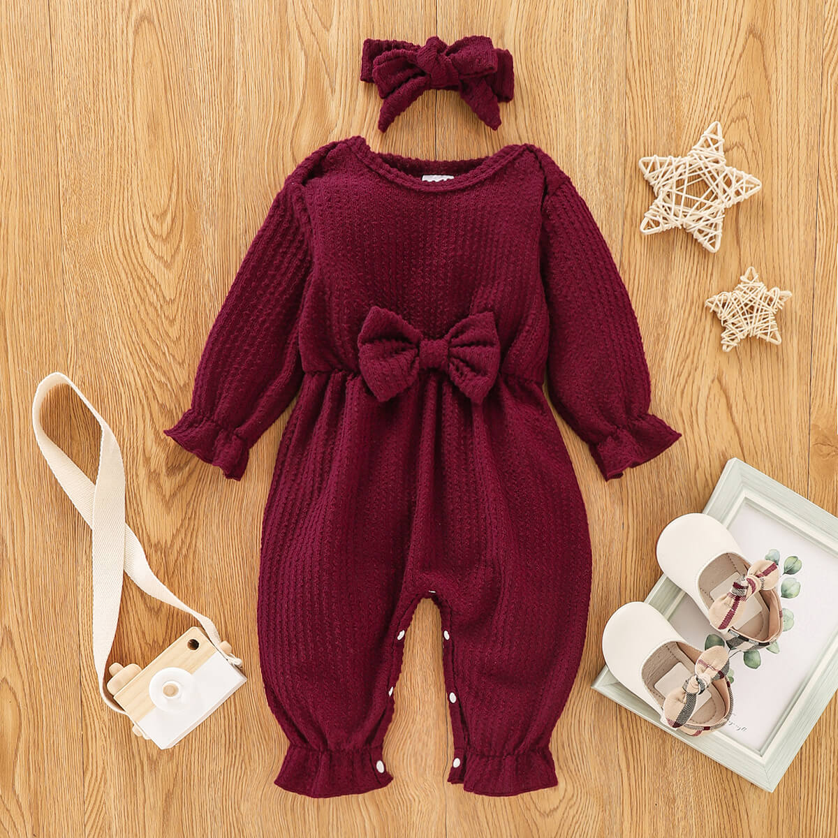 Baby Bow Detail Flounce Sleeve Jumpsuit_1