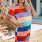 Color Block Side Slit Mini Dress For Women_4