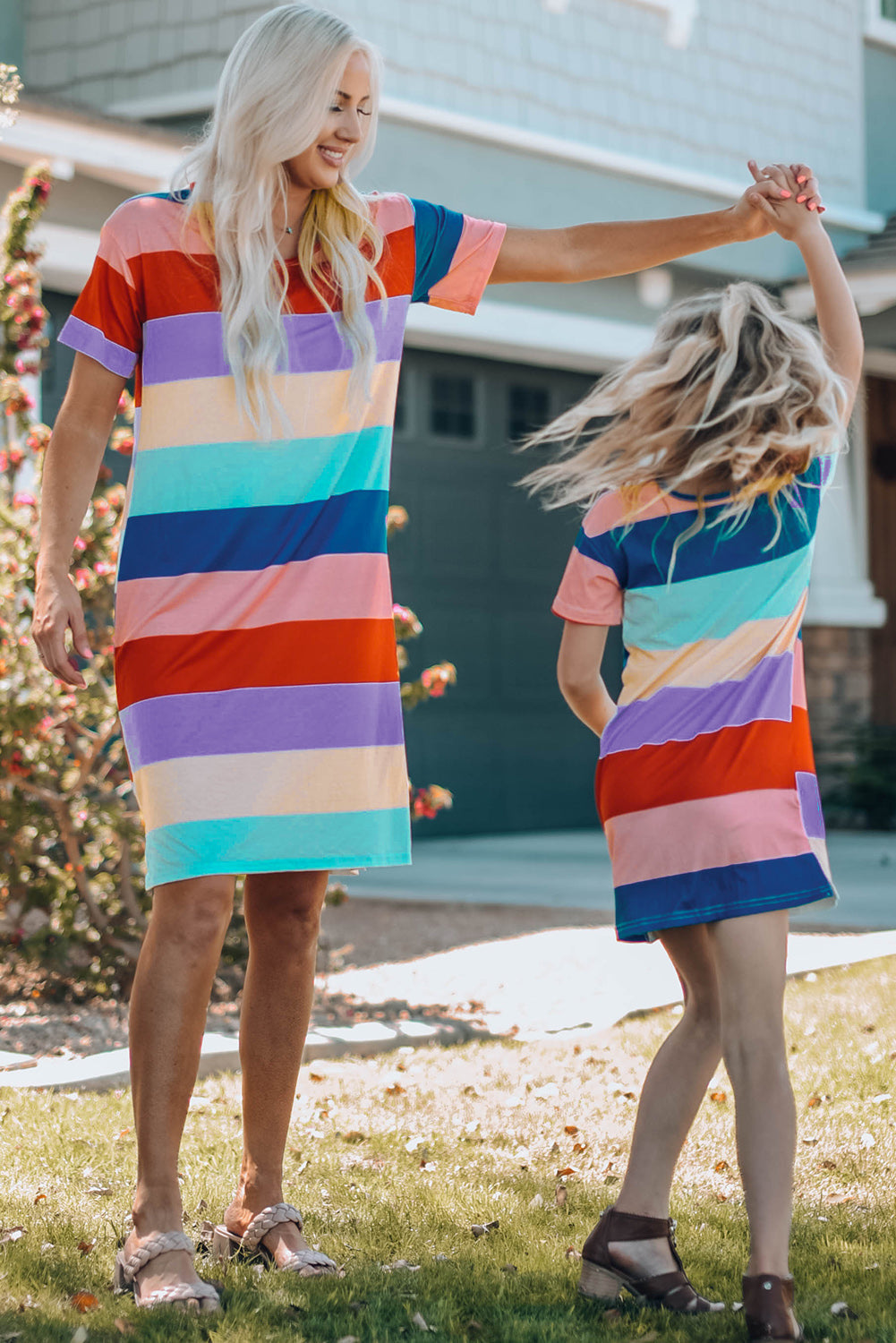 Color Block Side Slit Mini Dress For Women_8