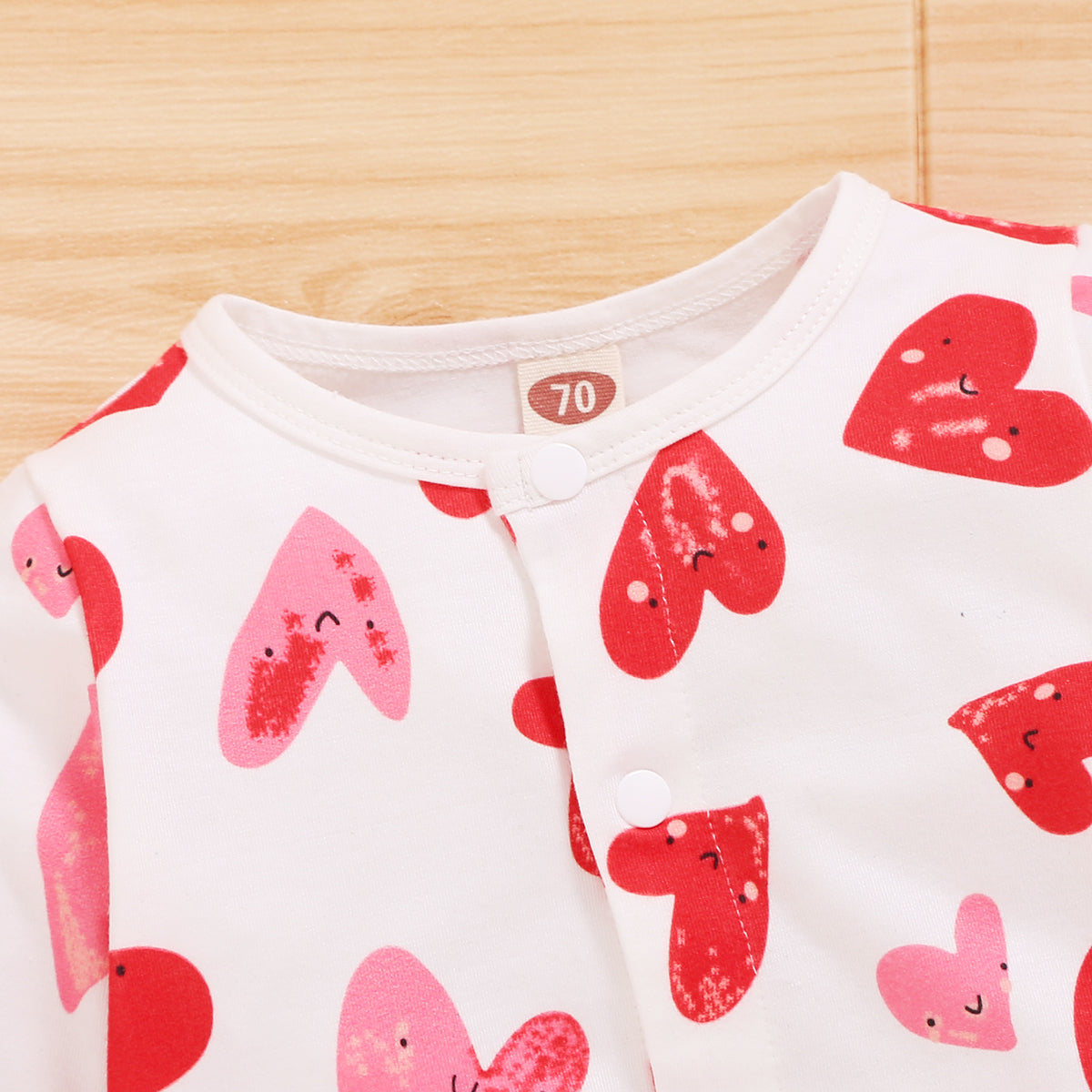 Cute Heart Print Jumpsuit with Beanie_7