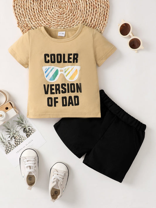 Boys COOLER VERSION OF DAD Tee and Shorts Set_0