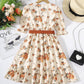 Girls Floral Tied Puff Sleeve Dress_1