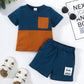 Boys Color Block Tee Shirt and Shorts Set_0