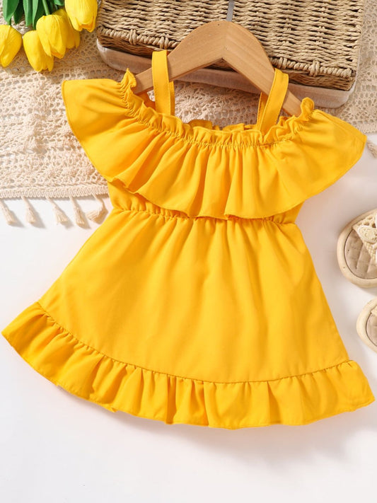 Baby Girl Frill Trim Ruffle Hem Dress_0