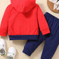 Baby Color Block Graphic Hoodie and Joggers Set_1