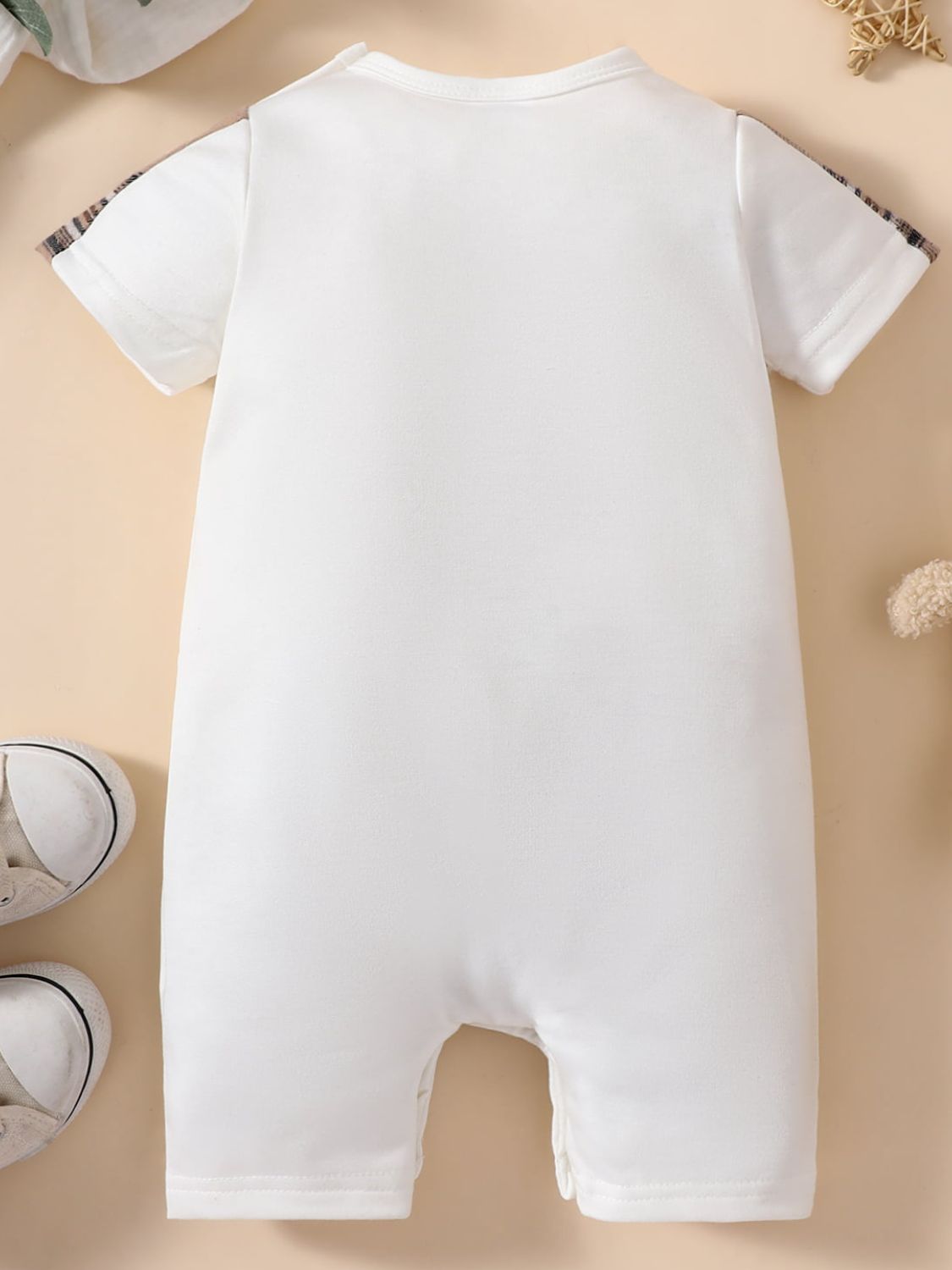Baby MINI BOSS Bear Graphic Short Sleeve Jumpsuit_1