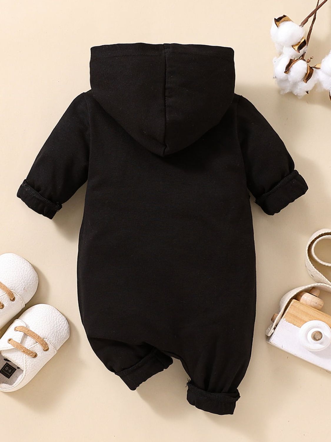 Baby LITTLE BOSS Graphic Hooded Jumpsuit_4