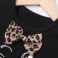 Girls Leopard Graphic Handkerchief Hem Spliced Dress_3