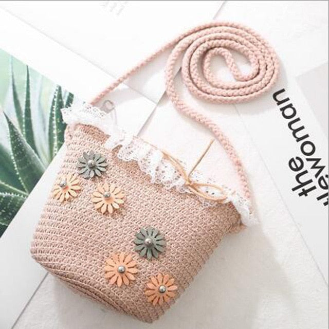 Princess Lacey Mini Straw Handbag